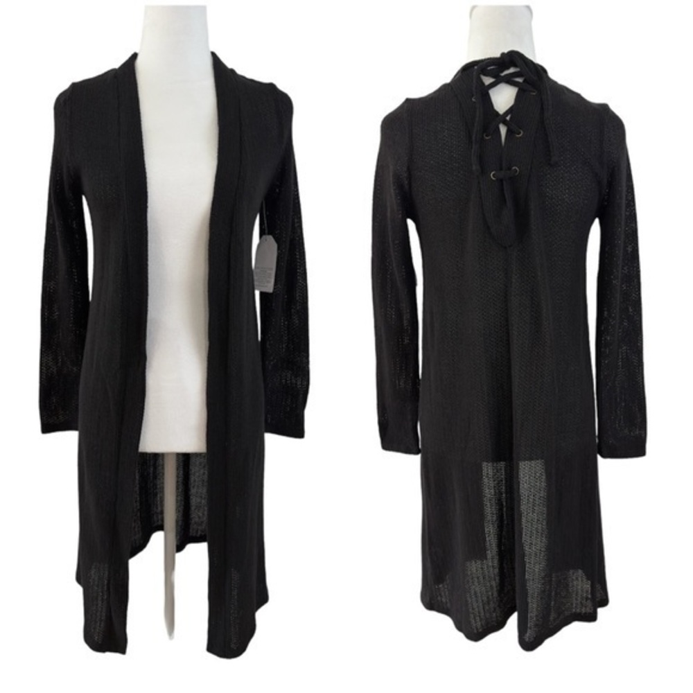 NWT Sadie & Love black lace tie back cardigan